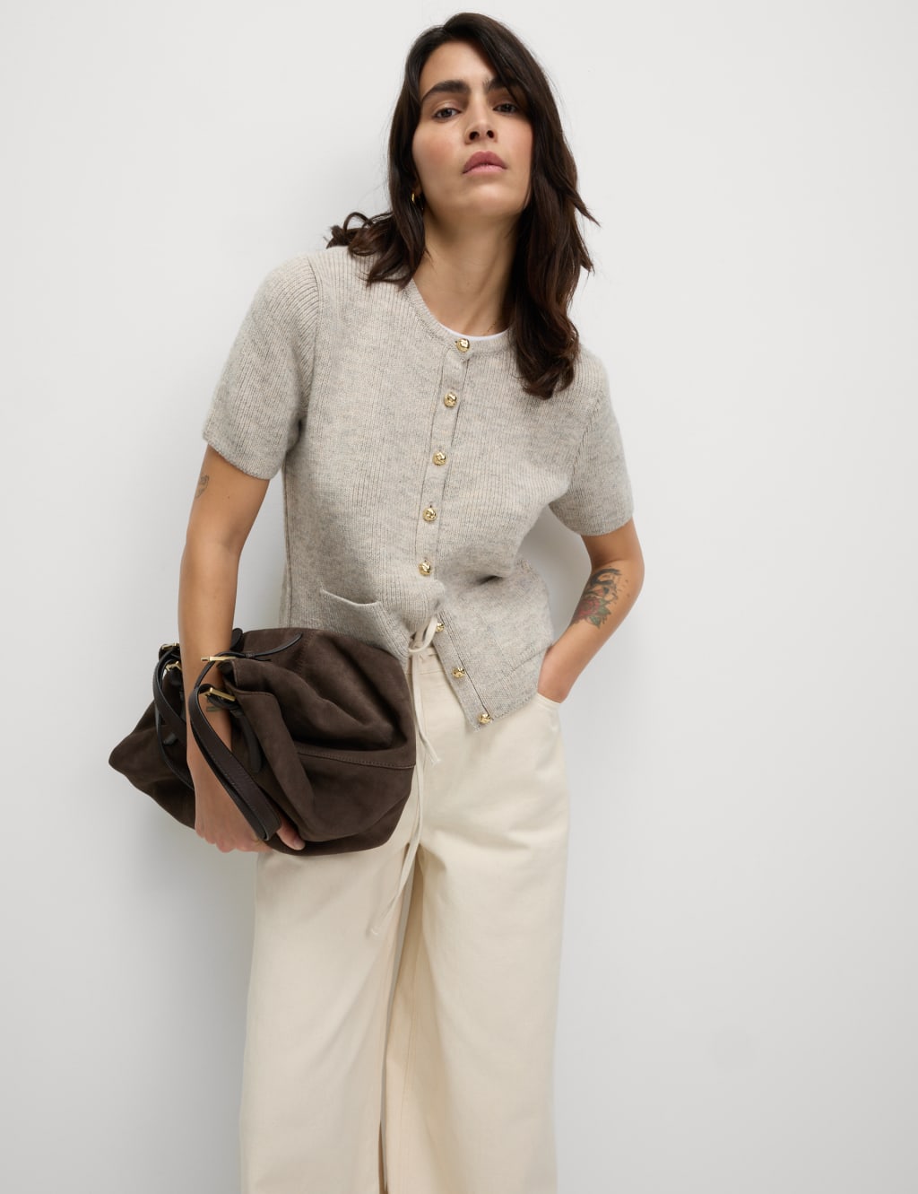 Textured Button Front Cardigan 3 of 7
