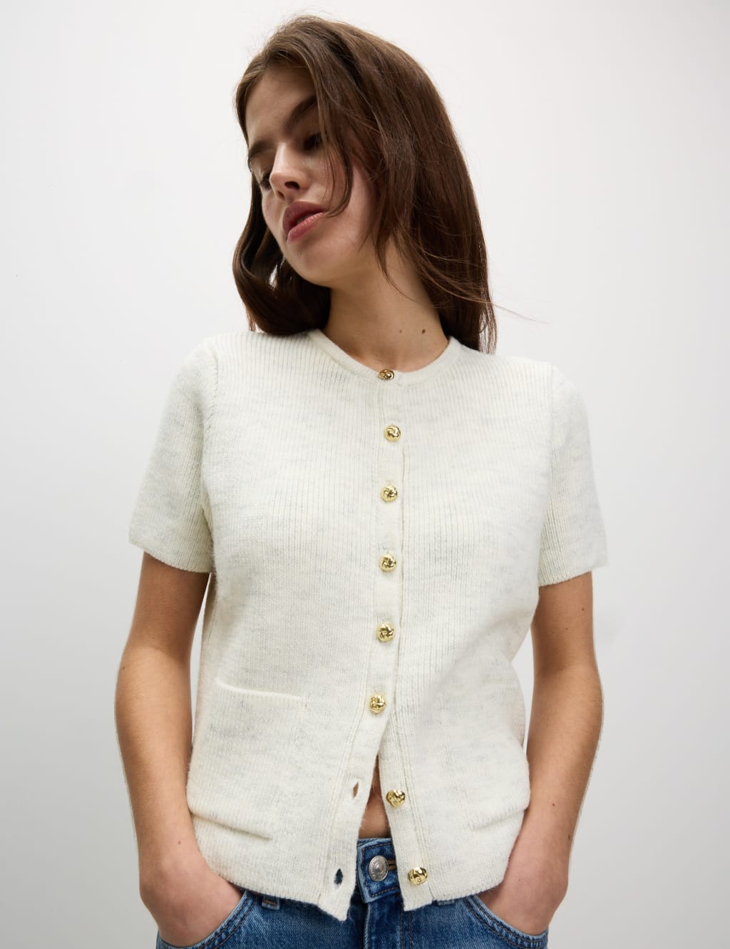 Textured Button Front Cardigan 3 of 5