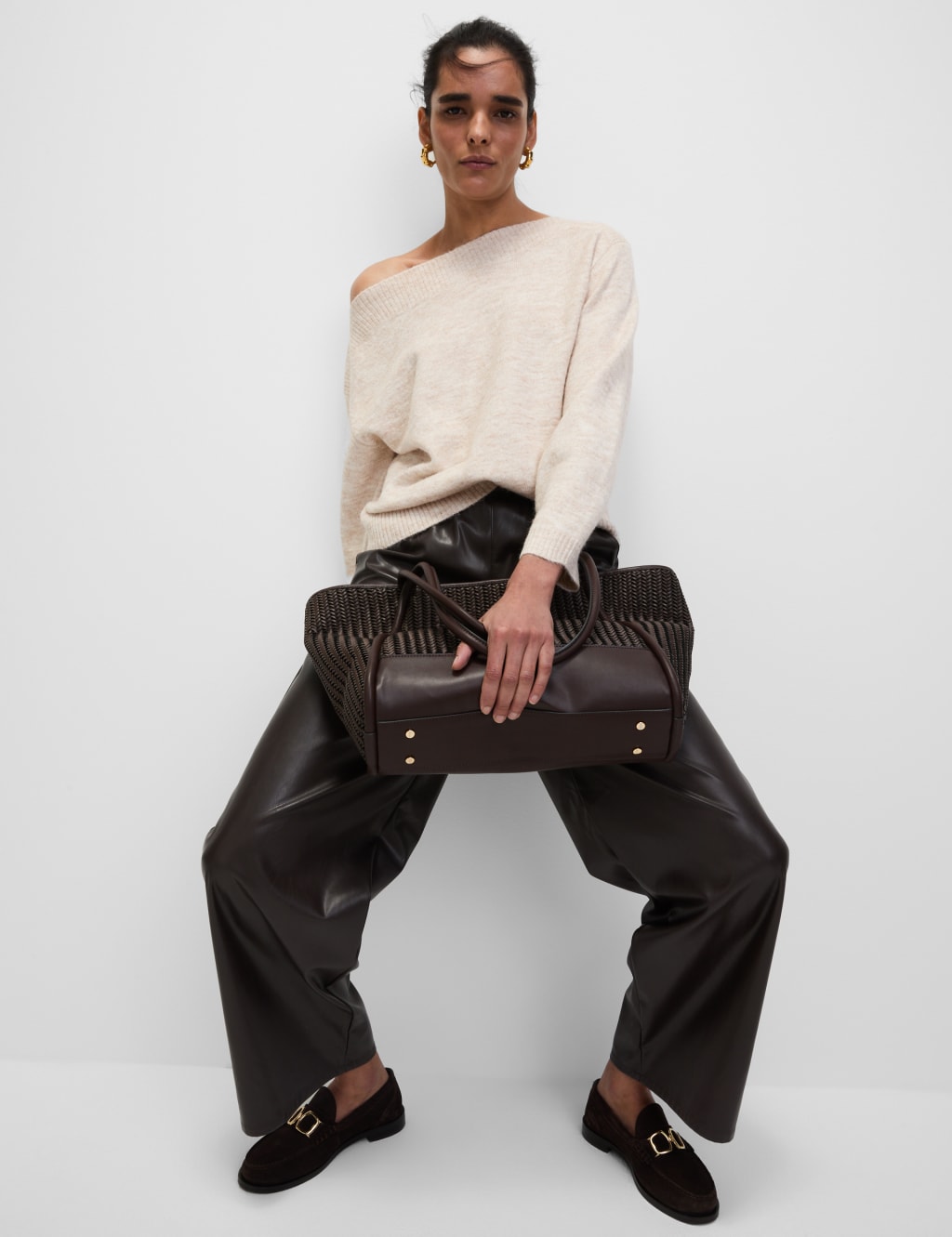 Slash Neck Relaxed Jumper with Alpaca 1 of 6