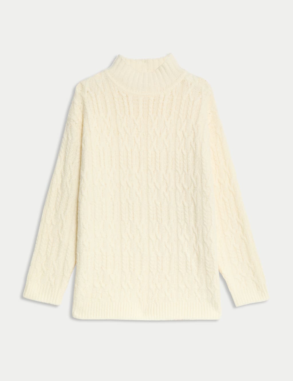 Cable knit funnel neck jumper on sale