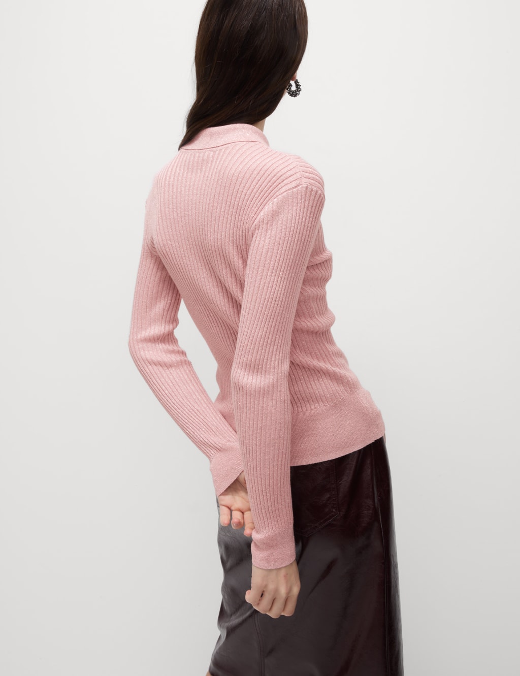 Metallic Polo Neck Slim Fit Top 5 of 7