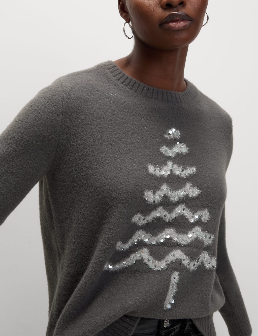 Metallic Crew Neck Christmas Jumper