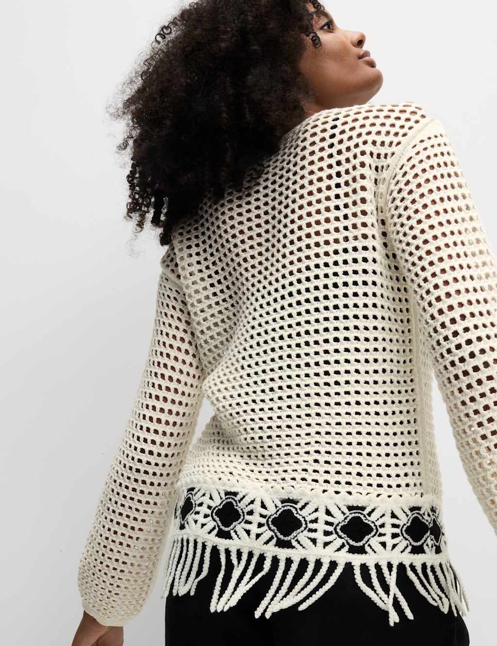 Cotton Rich Textured Fitted Jumper 3 of 7