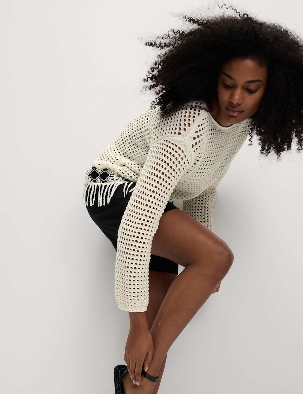 Cotton Rich Textured Fitted Jumper 4 of 7