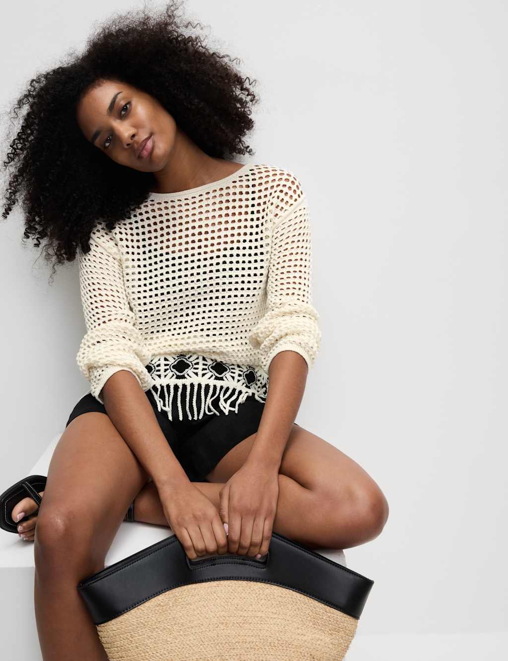 Cotton Rich Textured Fitted Jumper 5 of 7