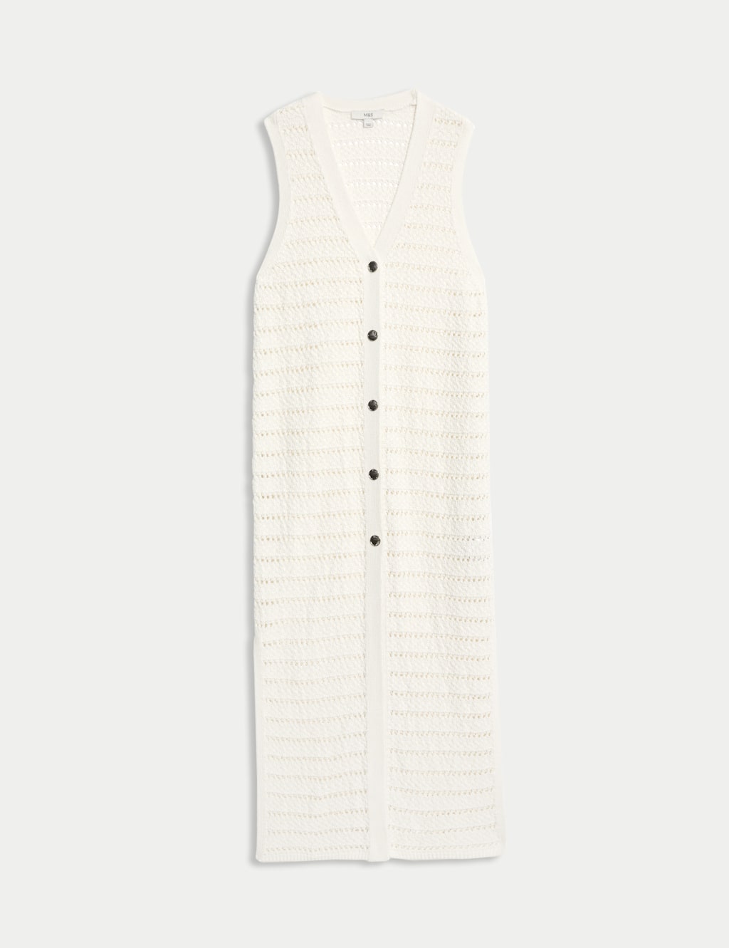 Open Stitch V-Neck Knitted Waistcoat 2 of 6