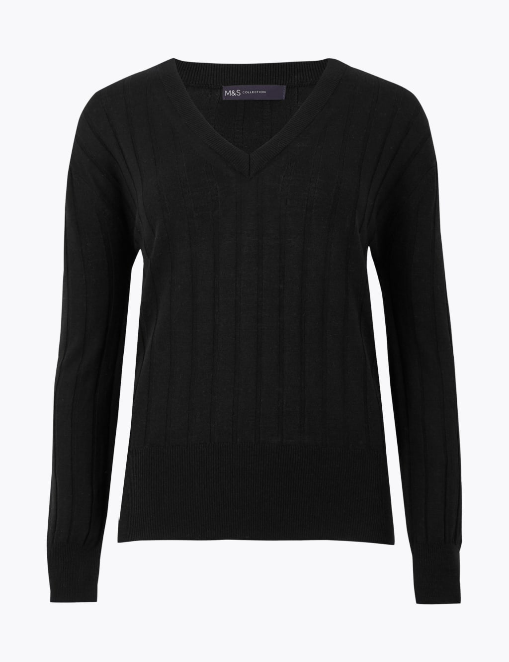 Ribbed V-Neck Relaxed Jumper 1 of 1