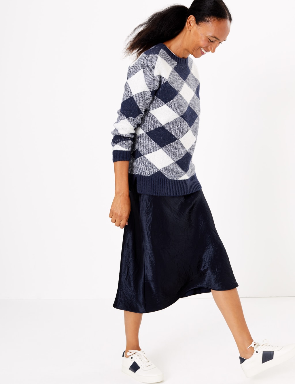 Checked Relaxed Fit Jumper 1 of 4