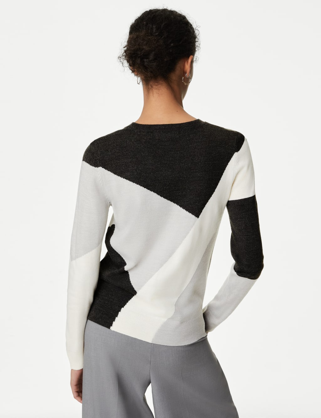 Color block crew neck online