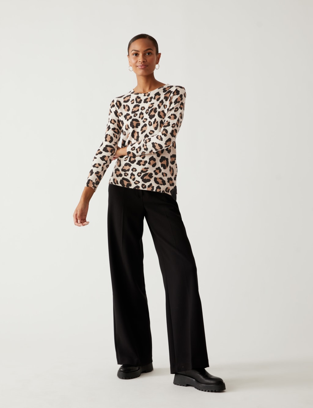 Animal Print Crew Neck Jumper
