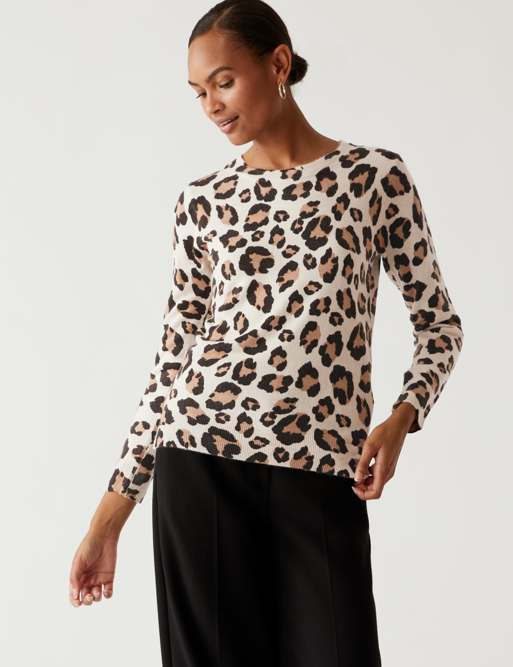 Animal Print Crew Neck Jumper