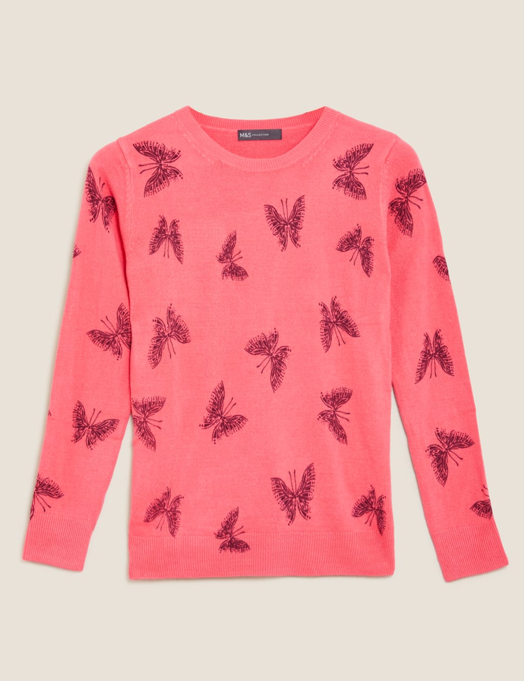 Supersoft Butterfly Crew Neck Jumper M S Collection M S