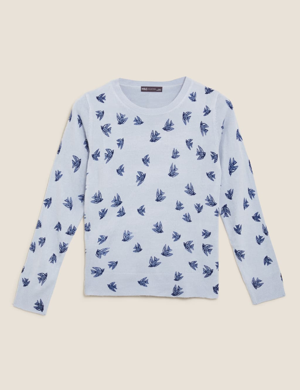 Supersoft Bird Print Crew Neck Jumper 1 of 1