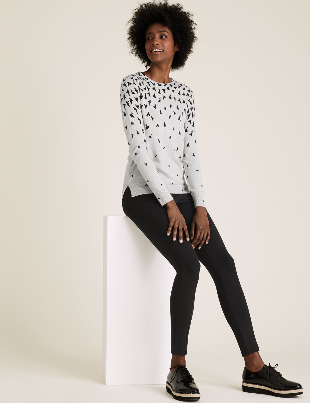 Supersoft Bird Print Crew Neck Jumper 3 of 4