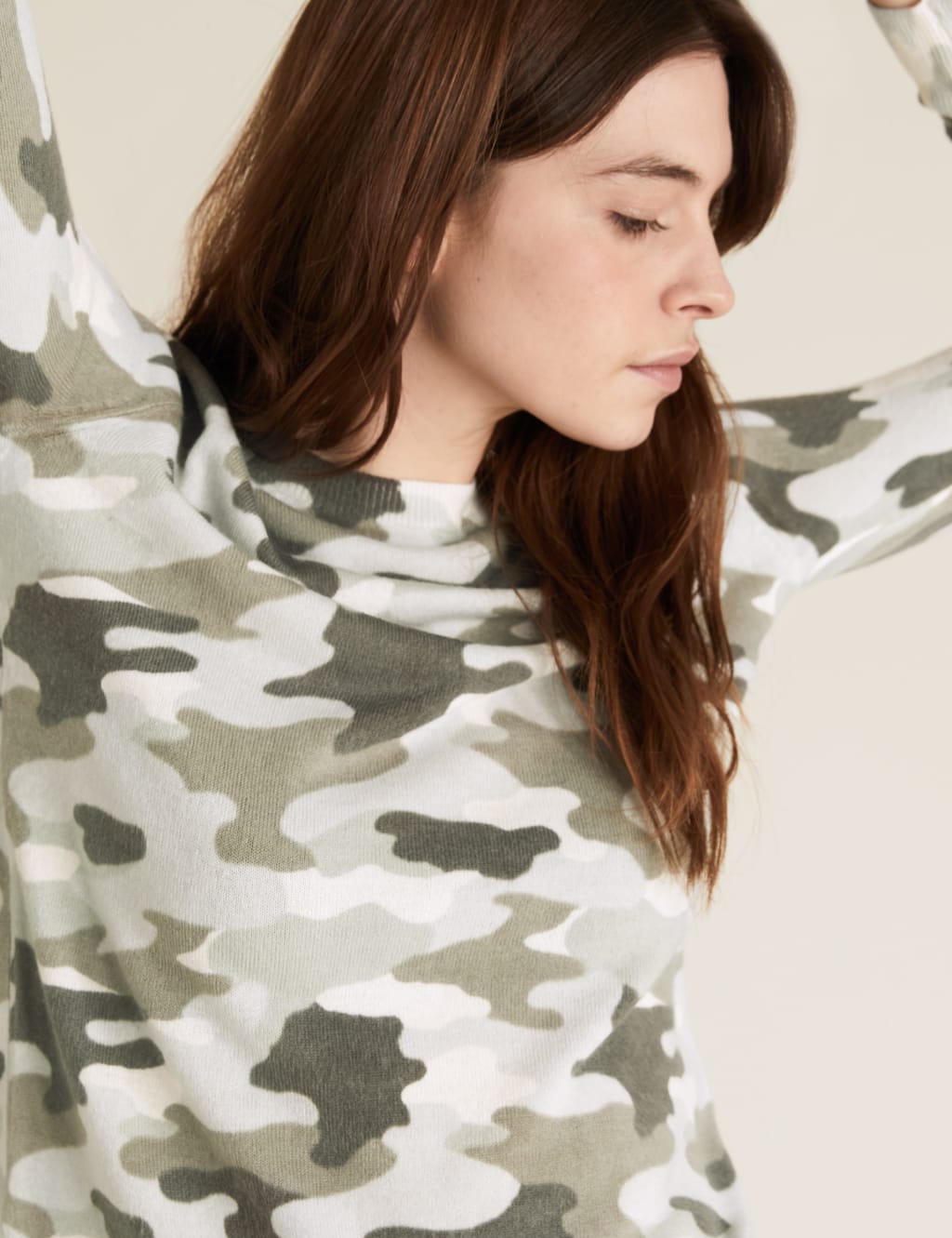 Supersoft Camo Crew Neck Jumper M S Collection M S