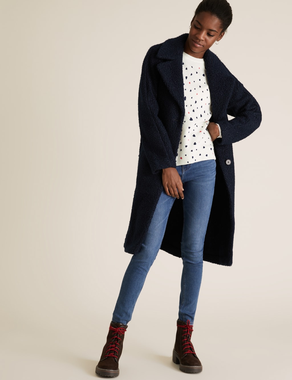 Heart print jumper discount