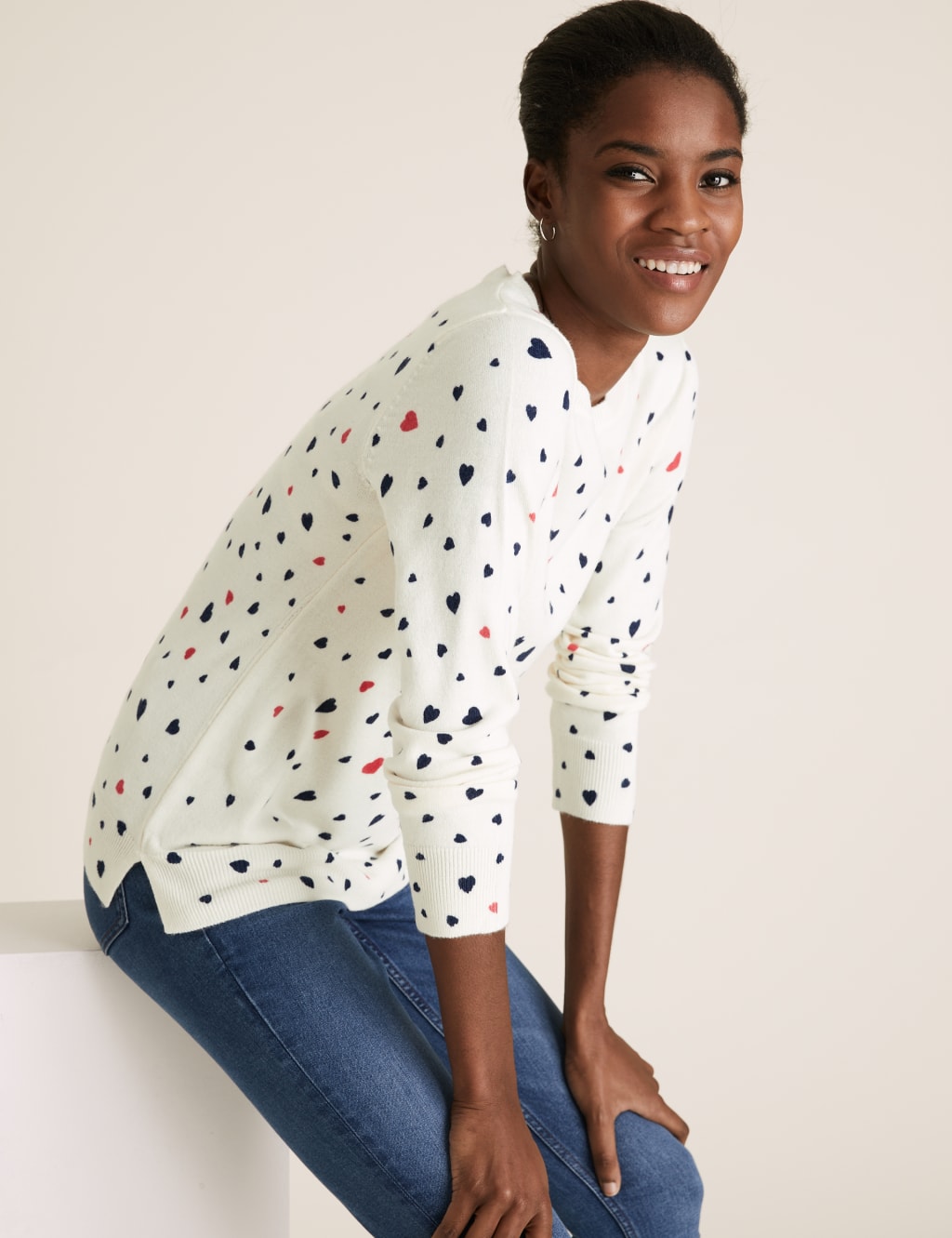 Heart print jumper cheap