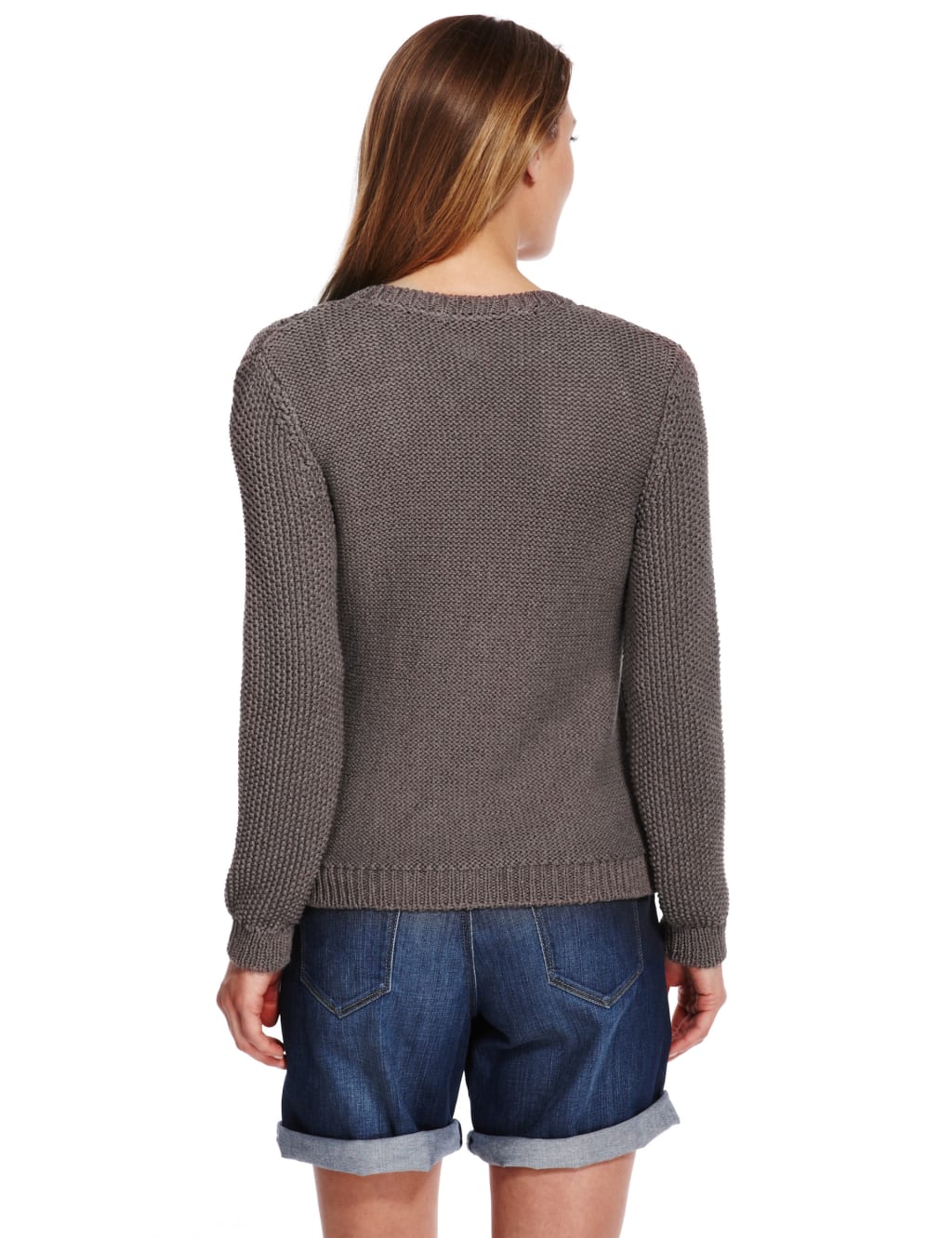 Bobble Diamond Boxy Cardigan Indigo Collection M S