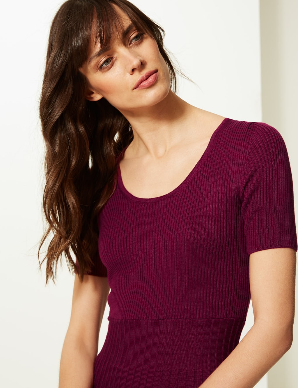 Ribbed Short Sleeve Knitted Dress 3 of 4