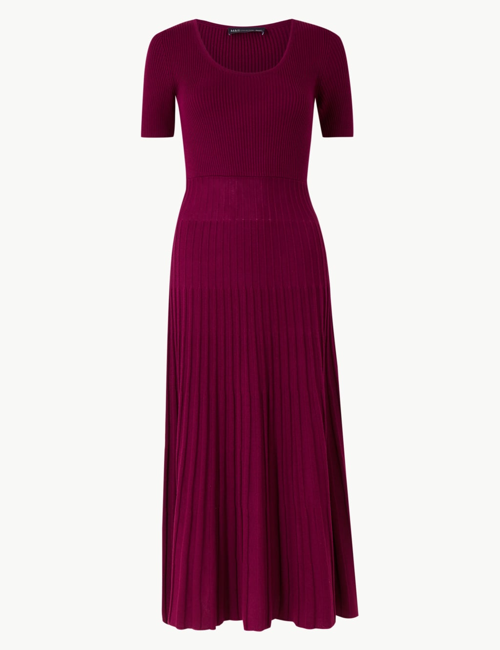 Ribbed Short Sleeve Knitted Dress 2 of 4