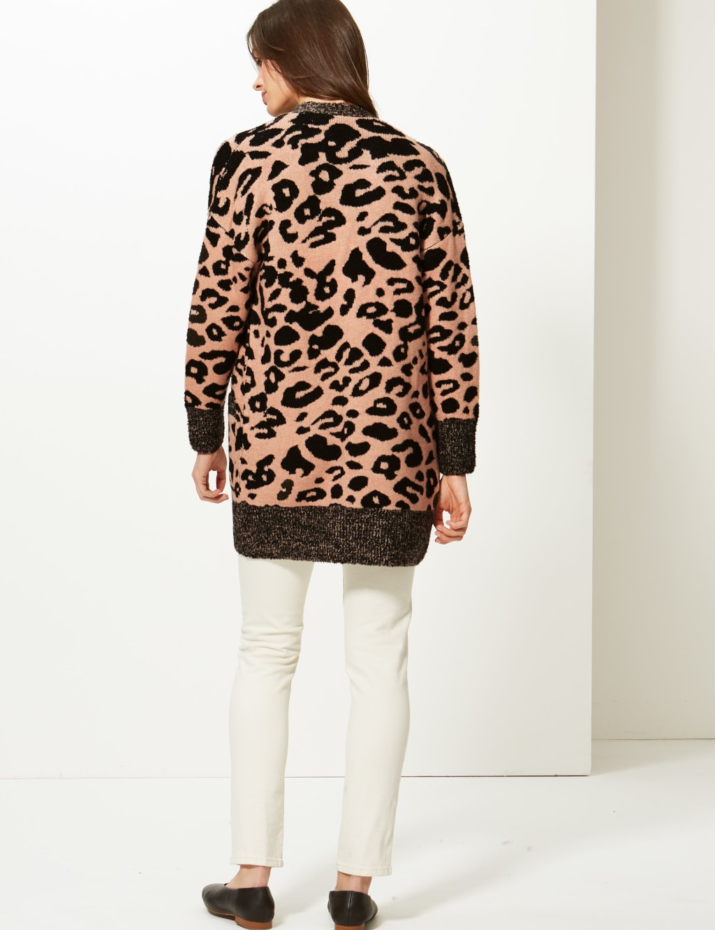 Animal Print Longline Cardigan M S Collection M S