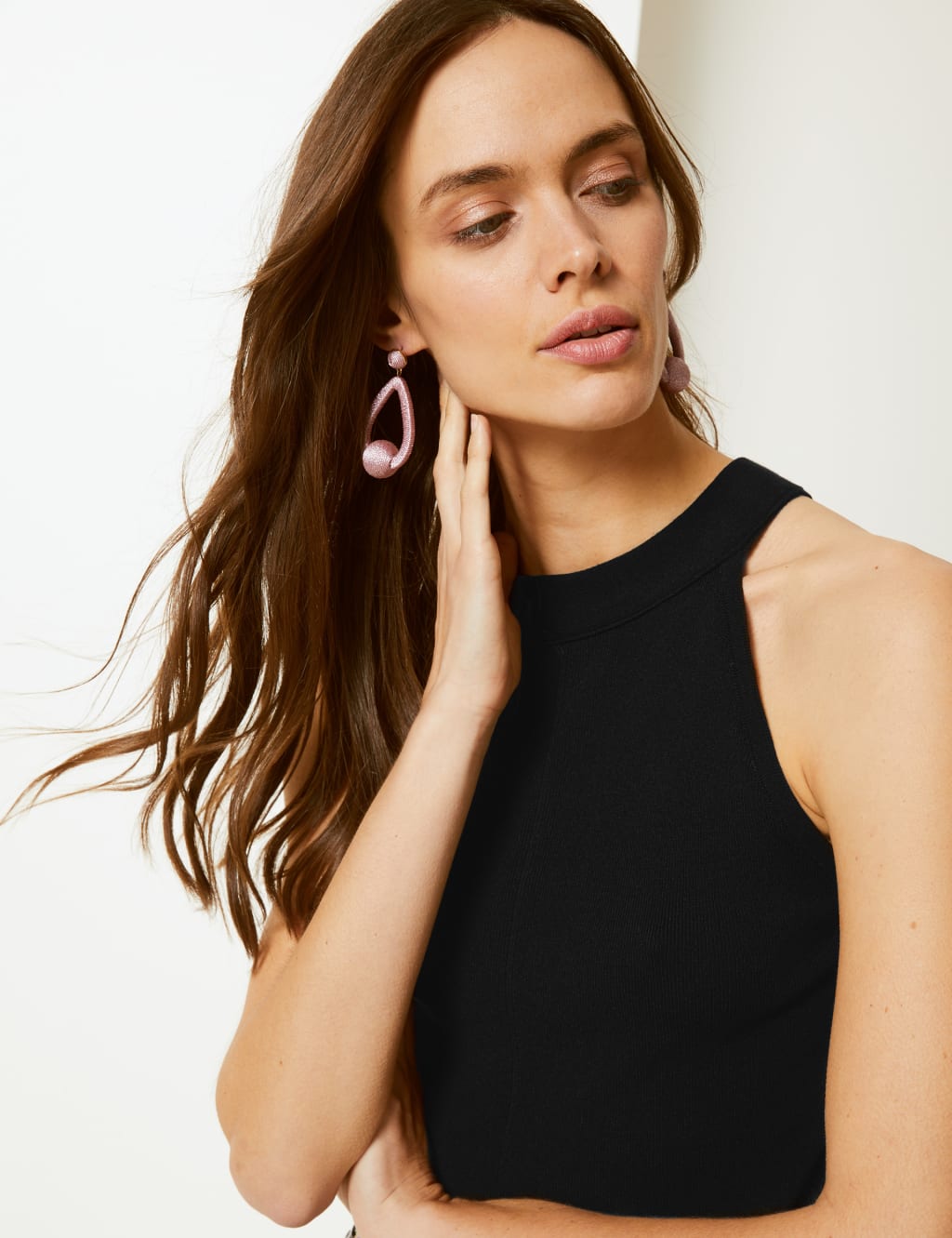 Textured Halter Neck Jumper M S Collection M S