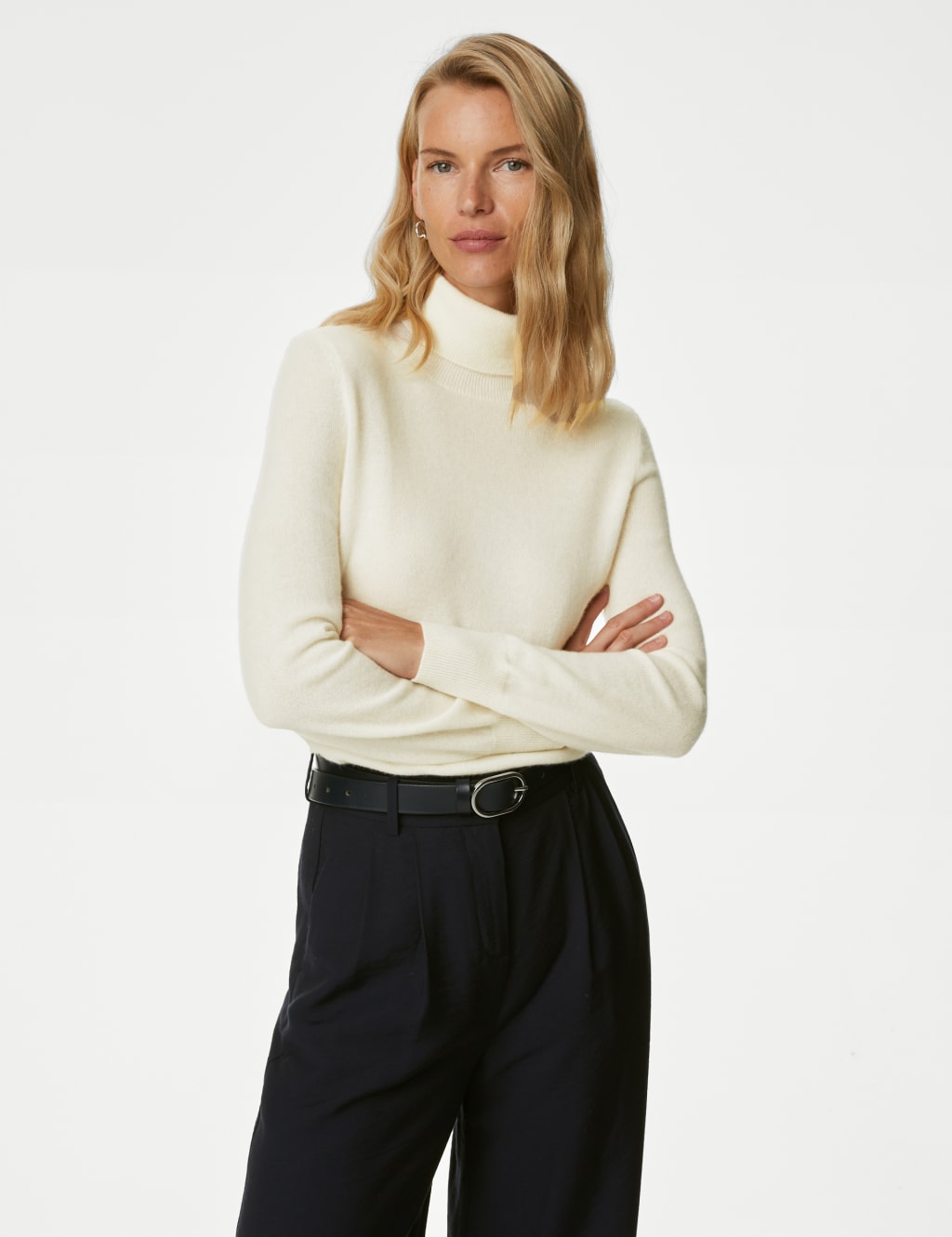 Pure Cashmere Roll Neck Jumper