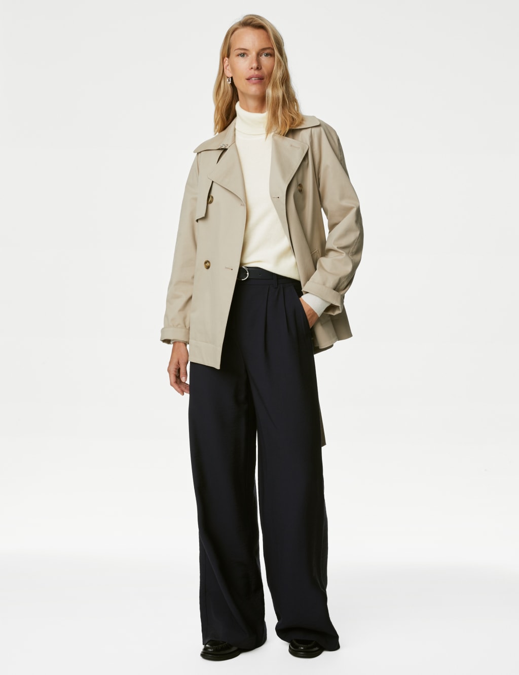 Pure Cashmere Roll Neck Jumper