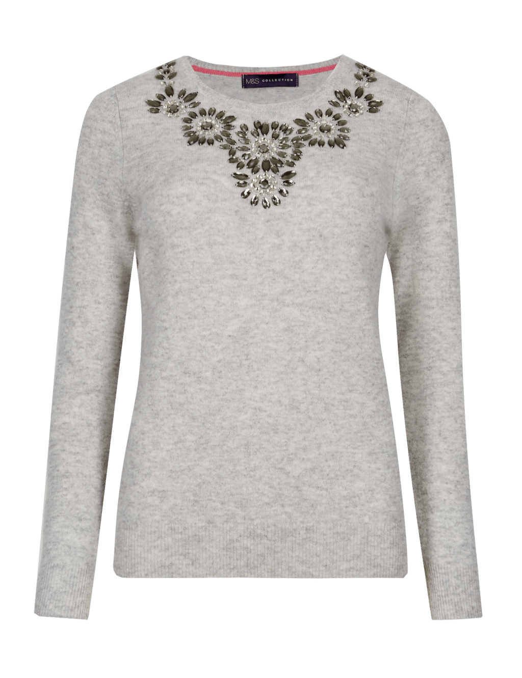 Pure Cashmere Jewel Embellished Jumper M S Collection M S
