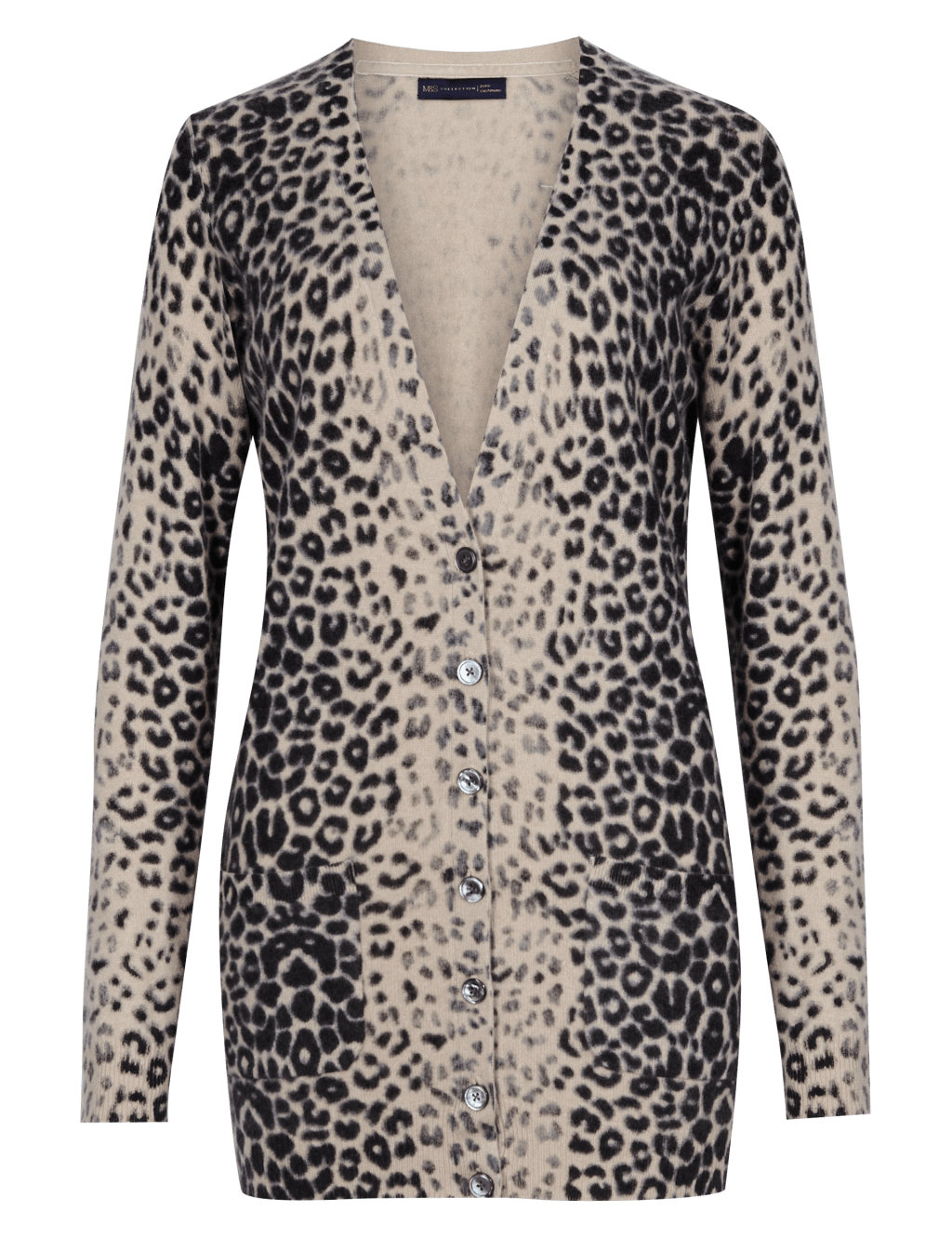 Pure Cashmere Leopard Print Cardigan M S Collection M S