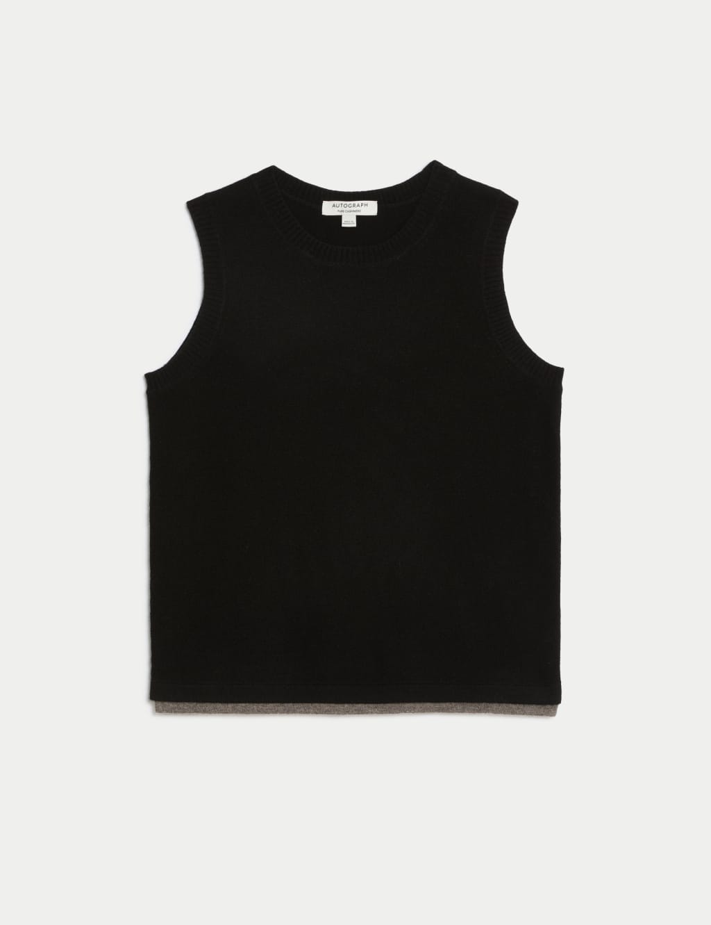 Pure Cashmere Tipped Detail Knitted Vest Autograph M S
