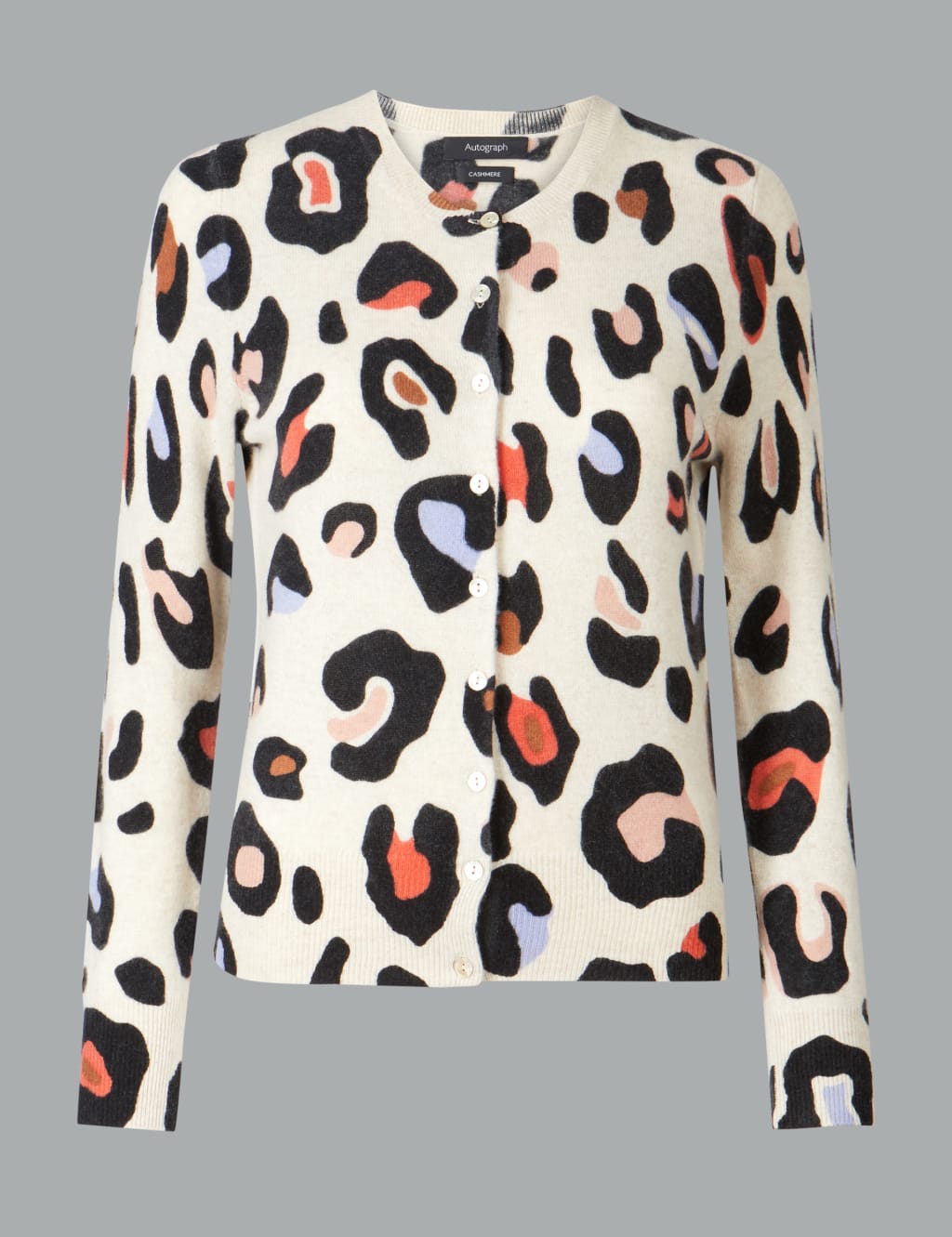 Pure Cashmere Animal Print Cardigan Autograph M S