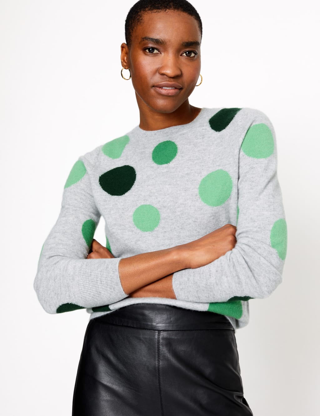 Polka dot sweater top