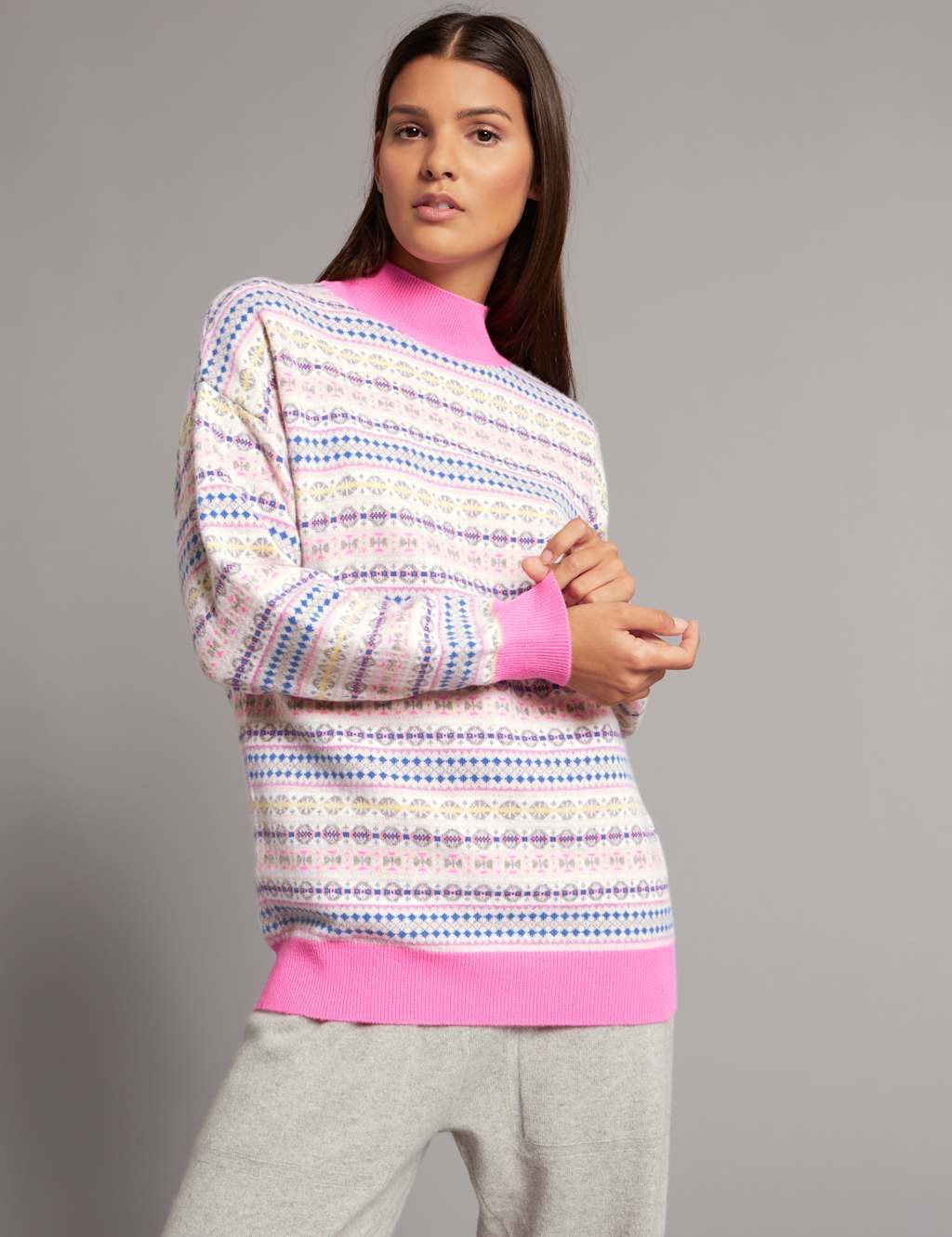 Pure Cashmere Fairisle Print Jumper 1 of 5