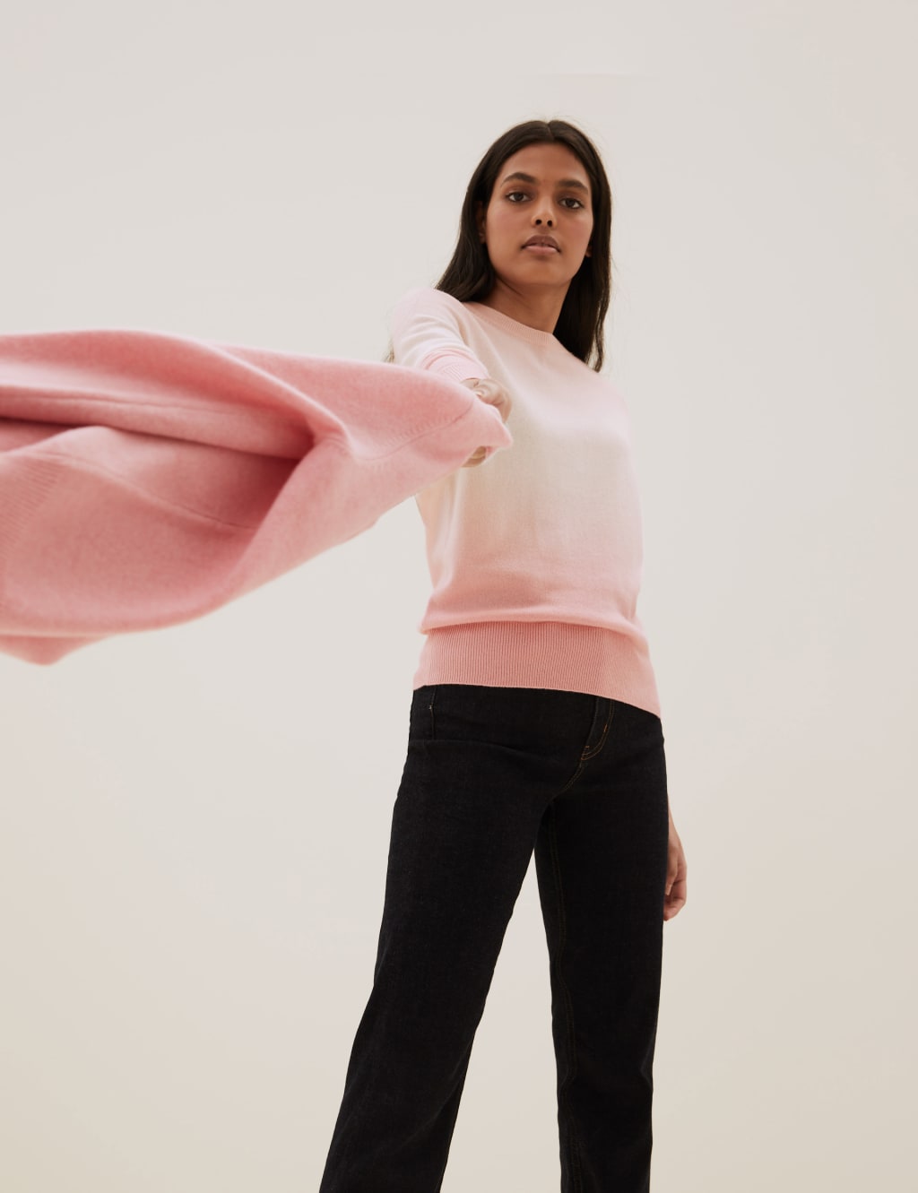 Pure Cashmere Ombre Crew Neck Jumper 1 of 6