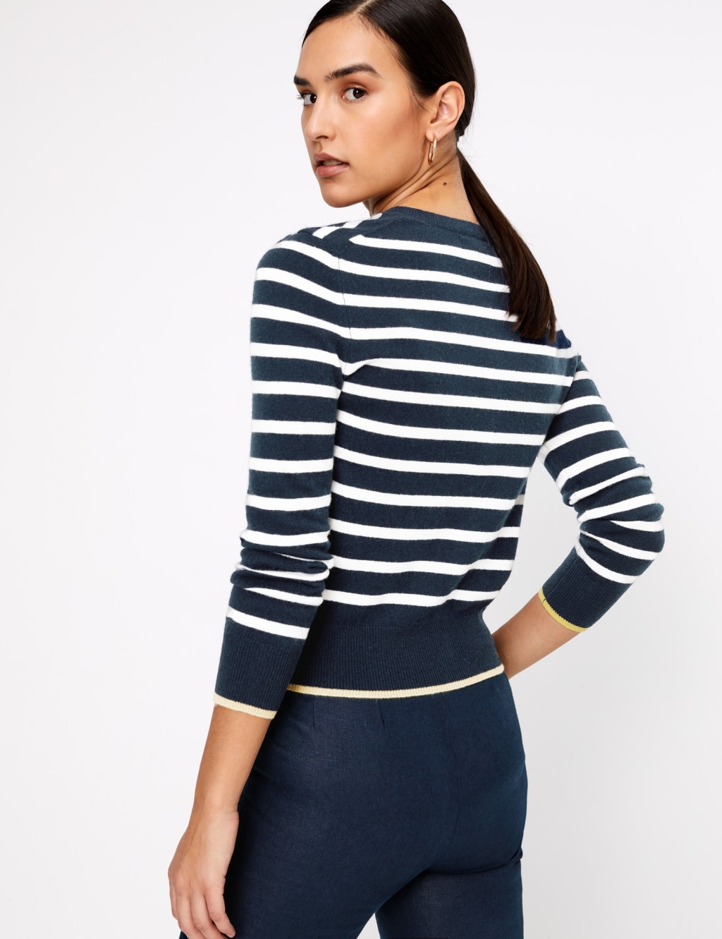 Pure Cashmere Striped Cardigan 4 of 4