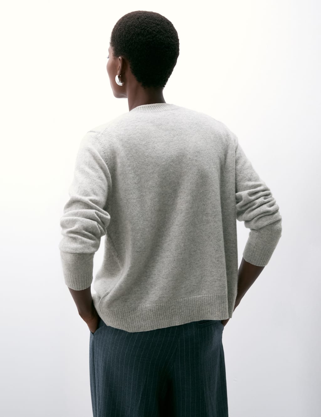 Pure Cashmere Tipped Detail Cardigan