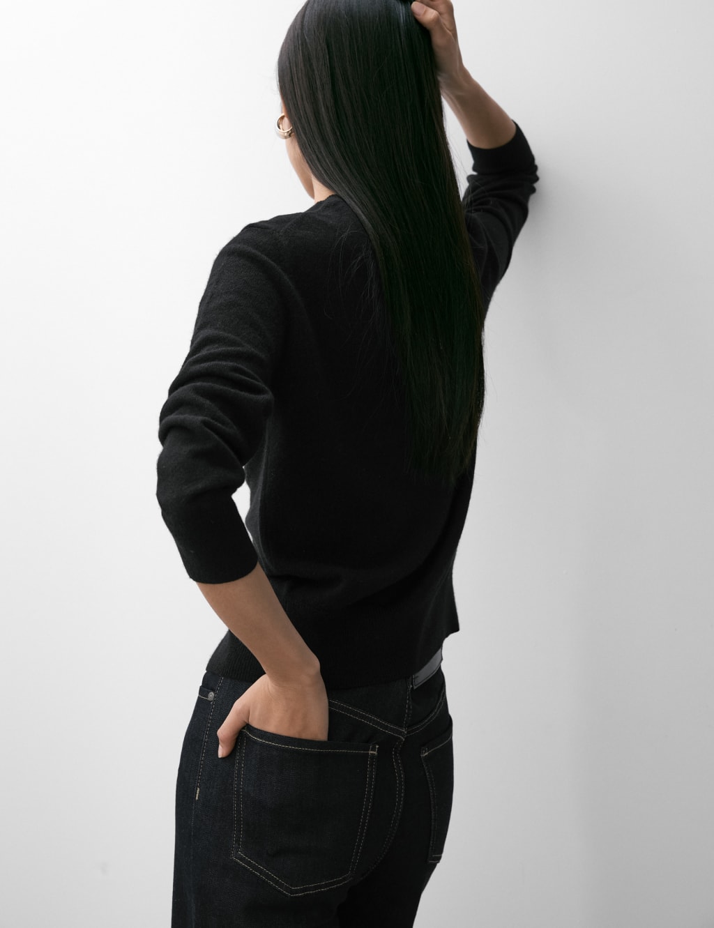 Pure Cashmere Crew Neck Cardigan