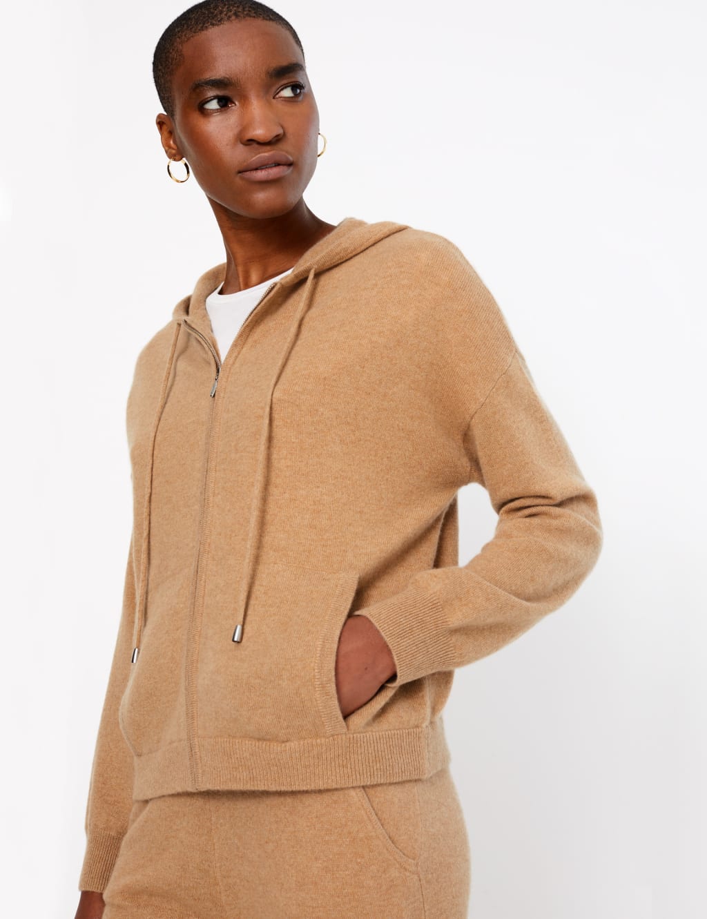 Cropped cashmere hoodie discount