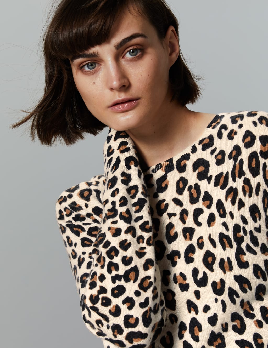 Marks and spencer leopard jumper discount