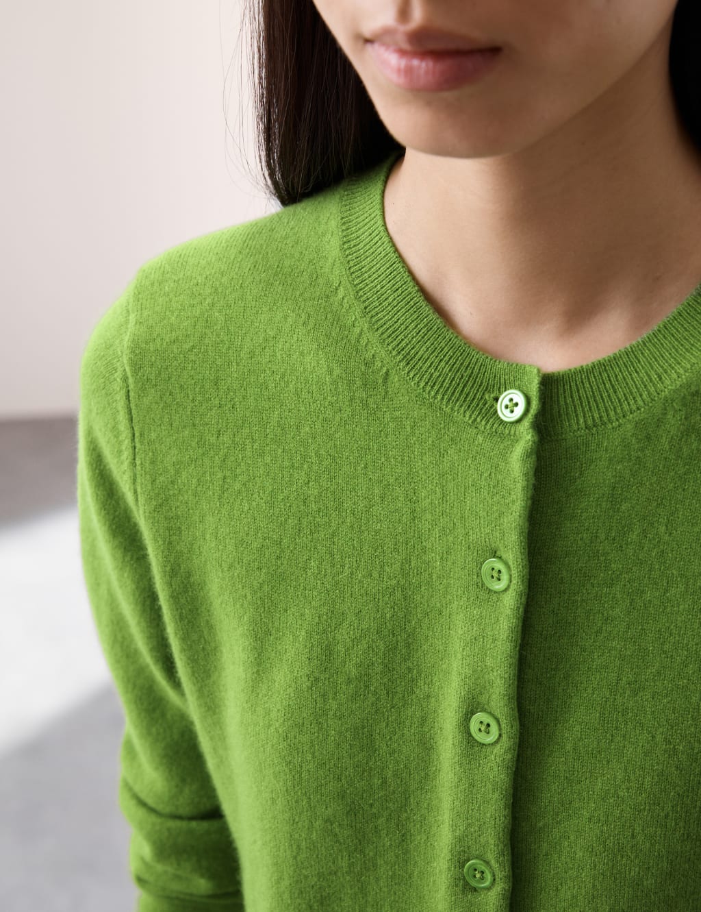Pure Cashmere Crew Neck Relaxed Cardigan 4 of 6