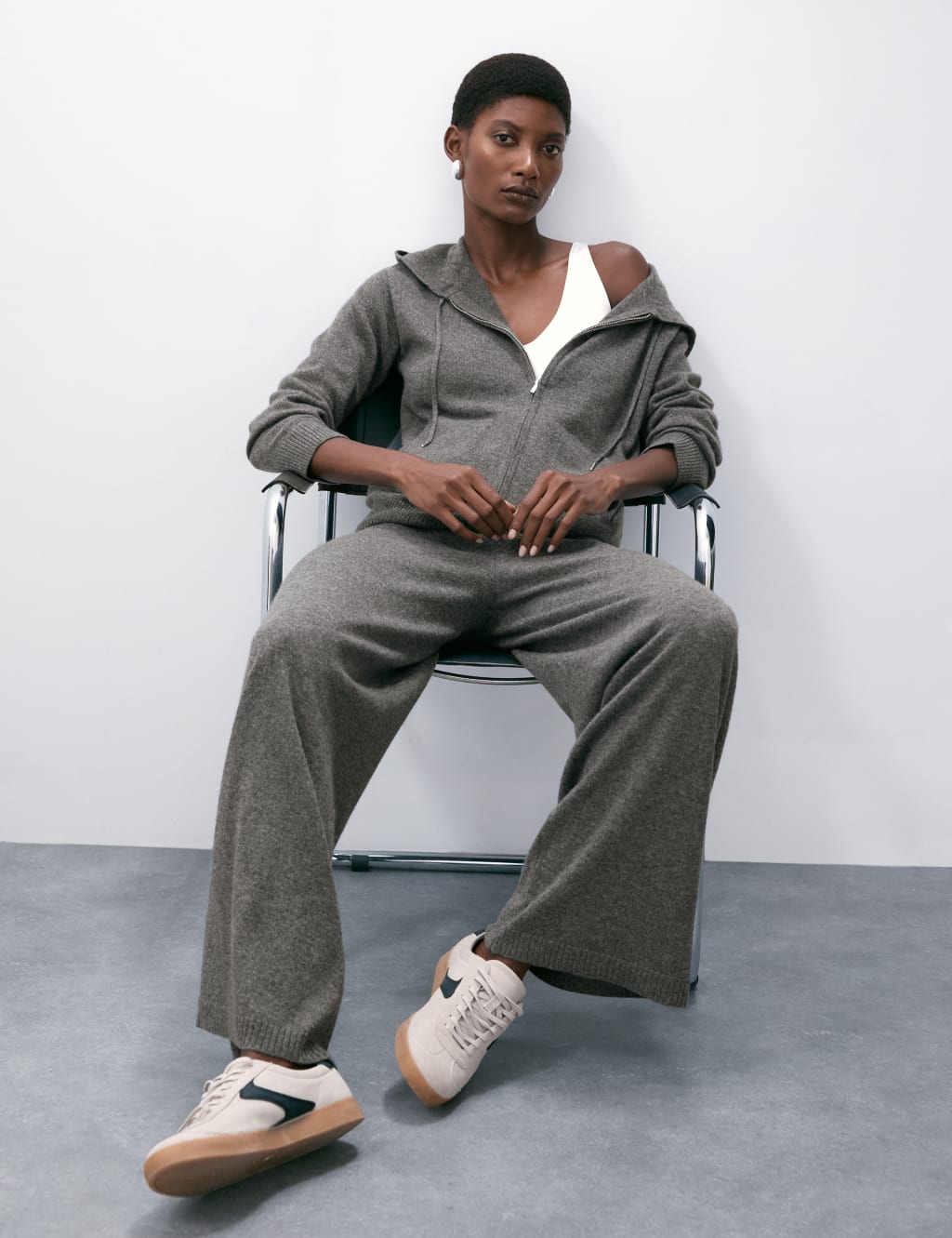 Pure Cashmere Wide Leg Trousers 3 of 5