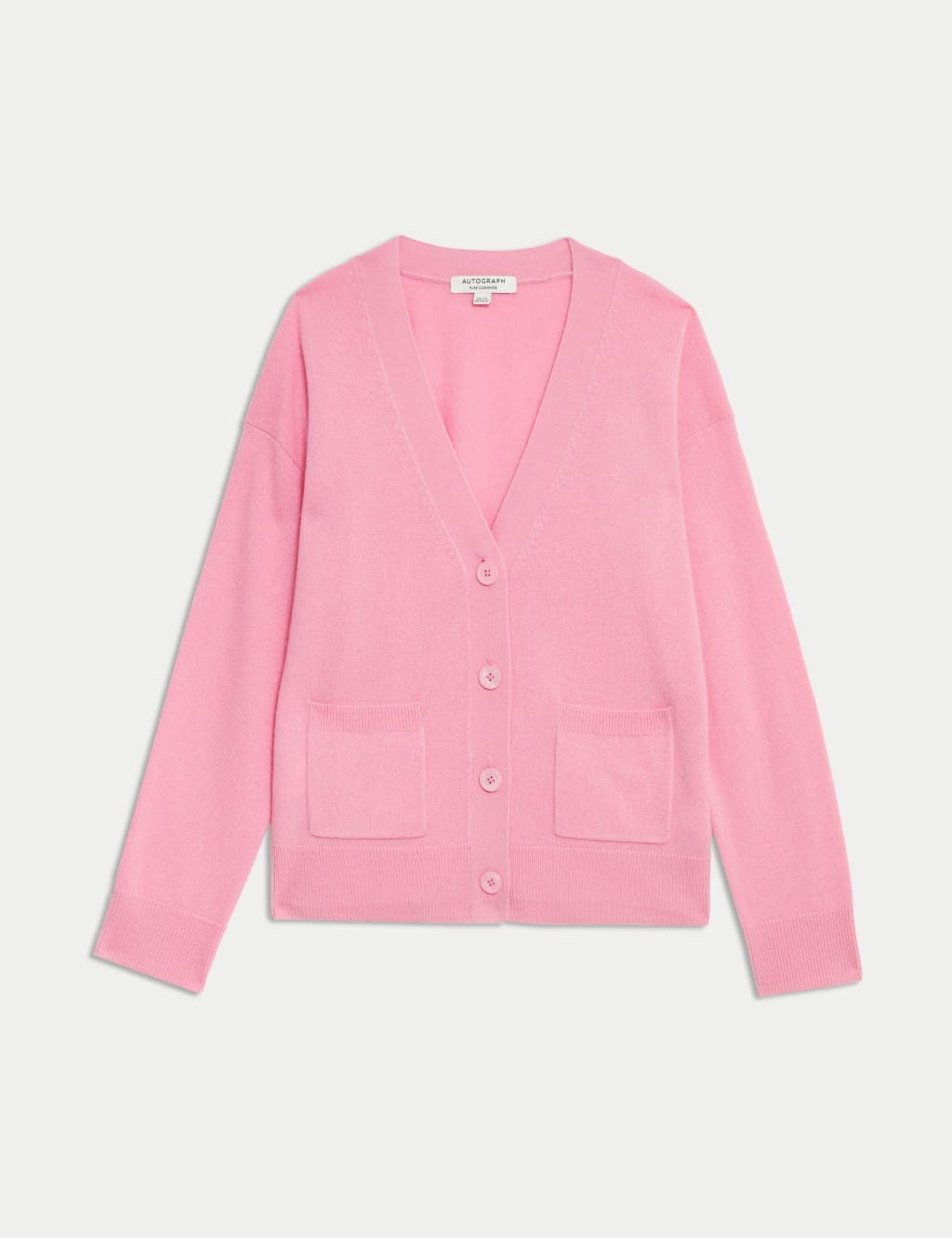 Pure Cashmere V Neck Button Front Cardigan