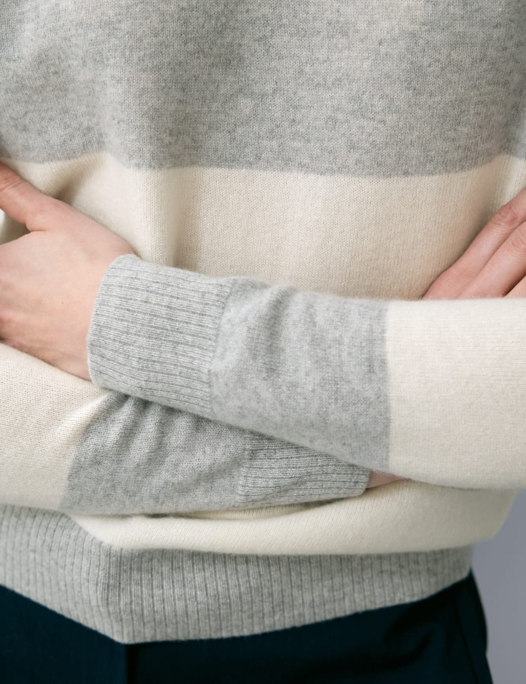 Pure Cashmere Striped Crew Neck Jumper 6 of 7