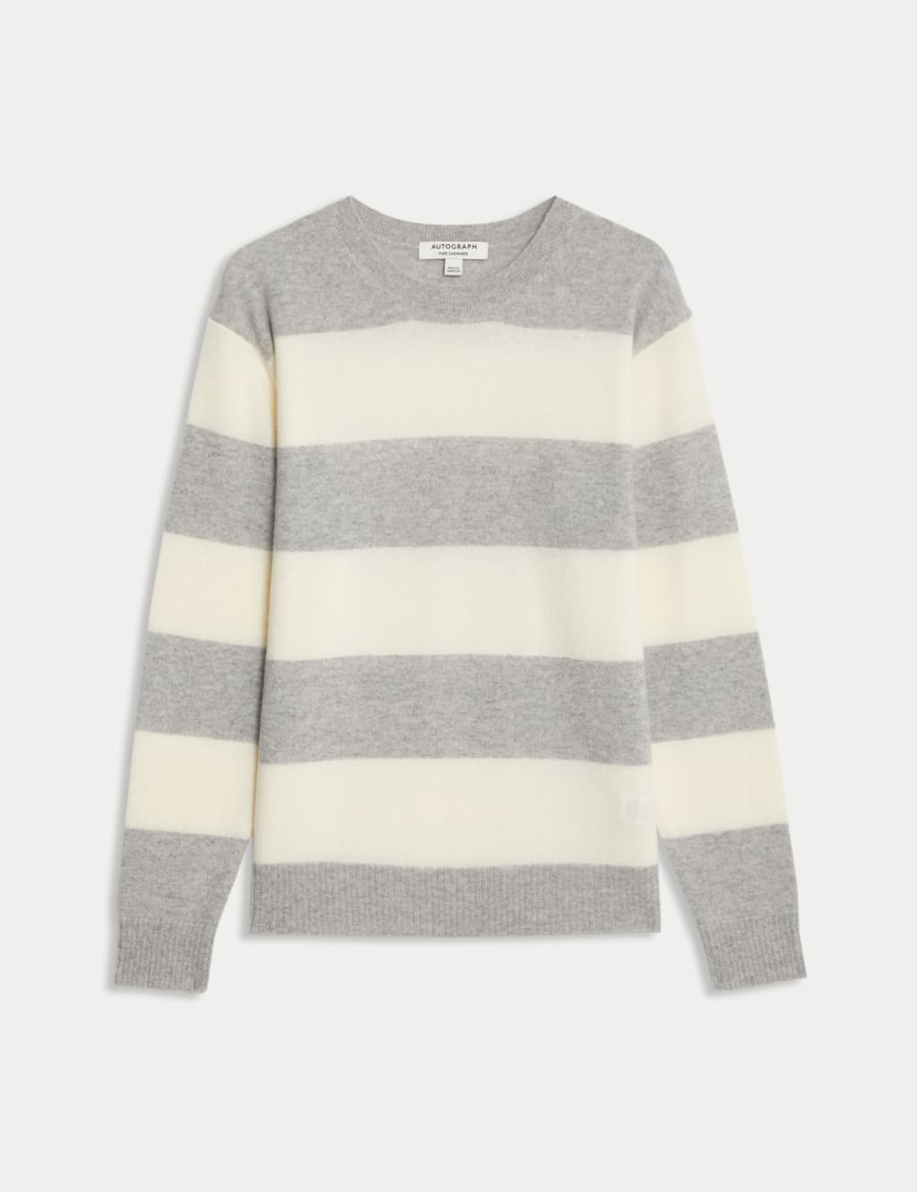 Pure Cashmere Striped Crew Neck Jumper 2 of 7