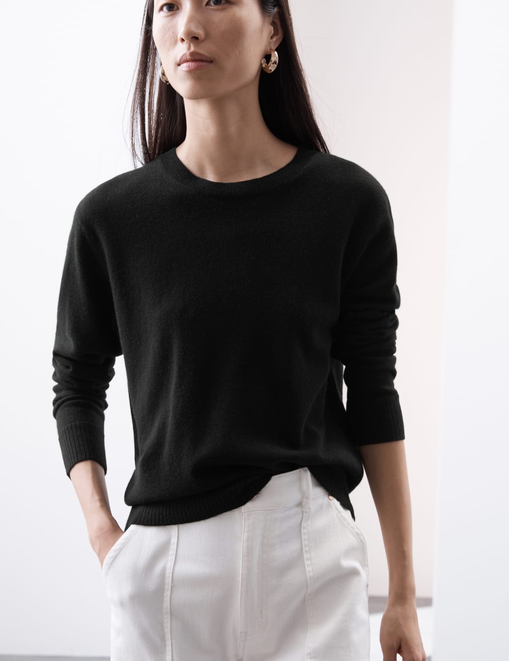 Marks and spencer black cashmere jumper sales