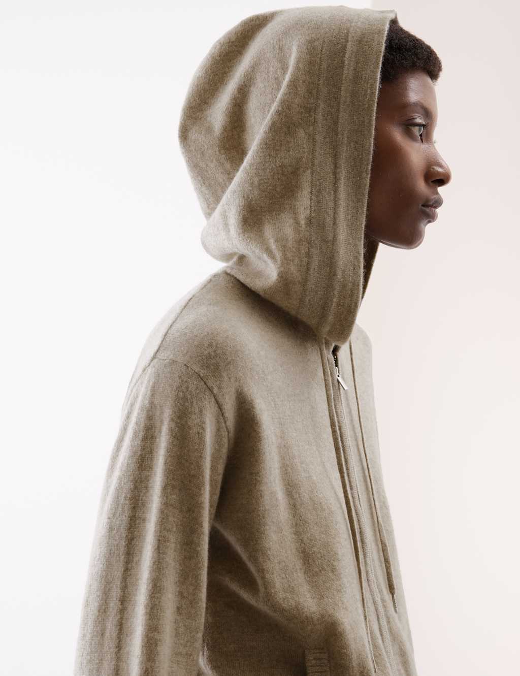 Pure Cashmere Zip Up Hoodie 1 of 8