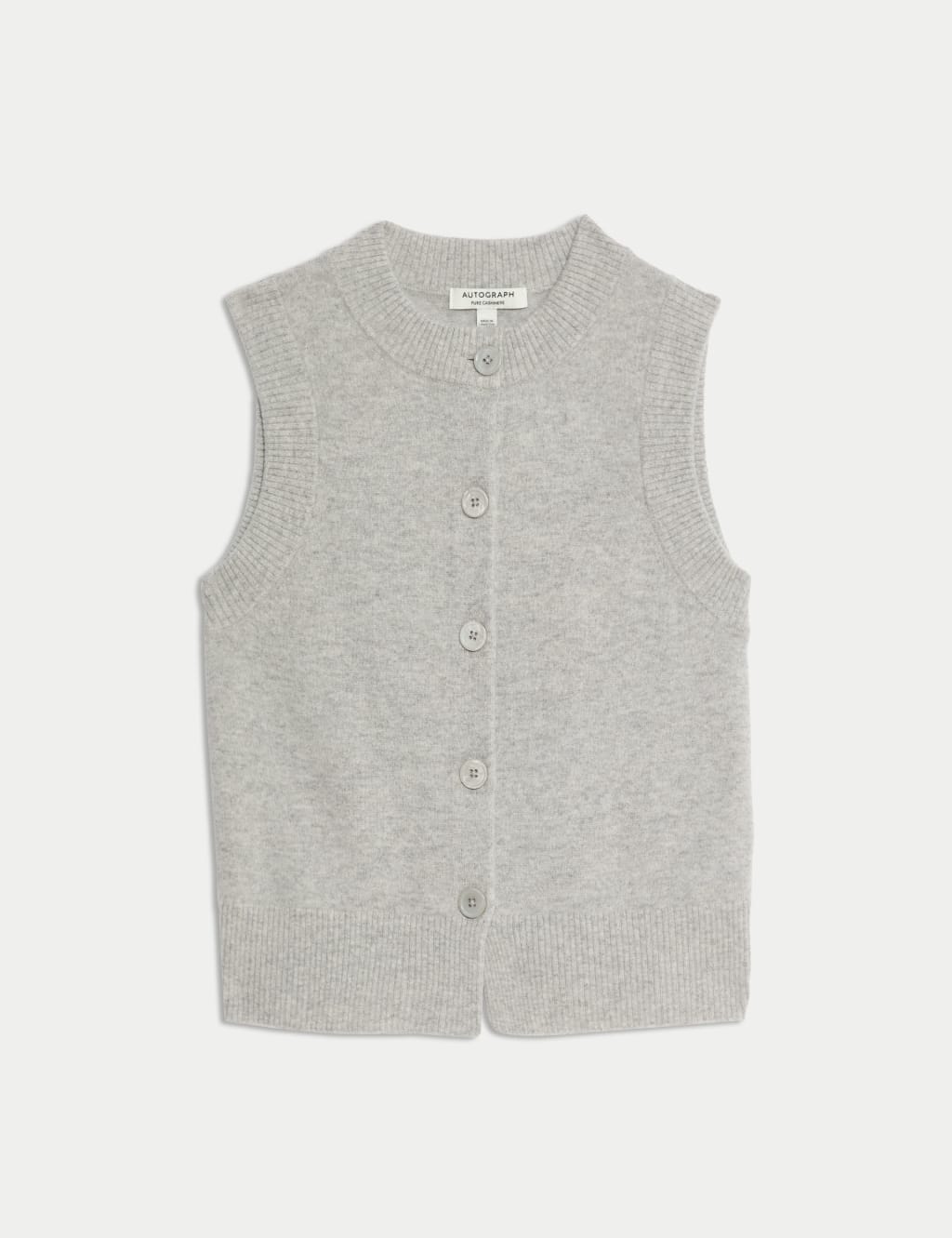 Pure Cashmere Button Through Knitted Vest 2 of 5