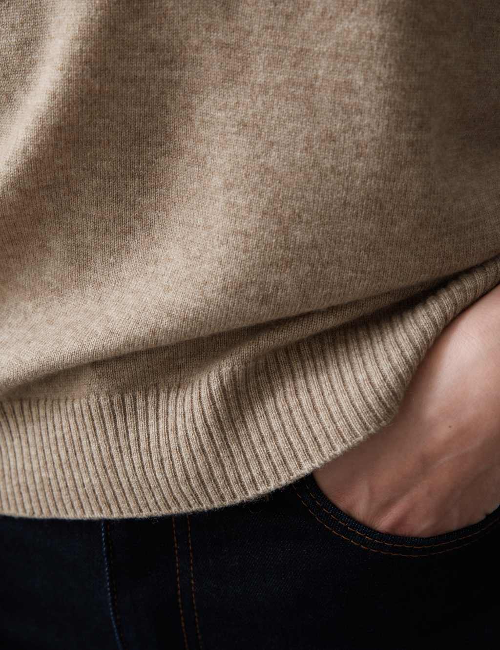 Merino Wool Rich Polo Neck Knitted Top with Cashmere 6 of 8