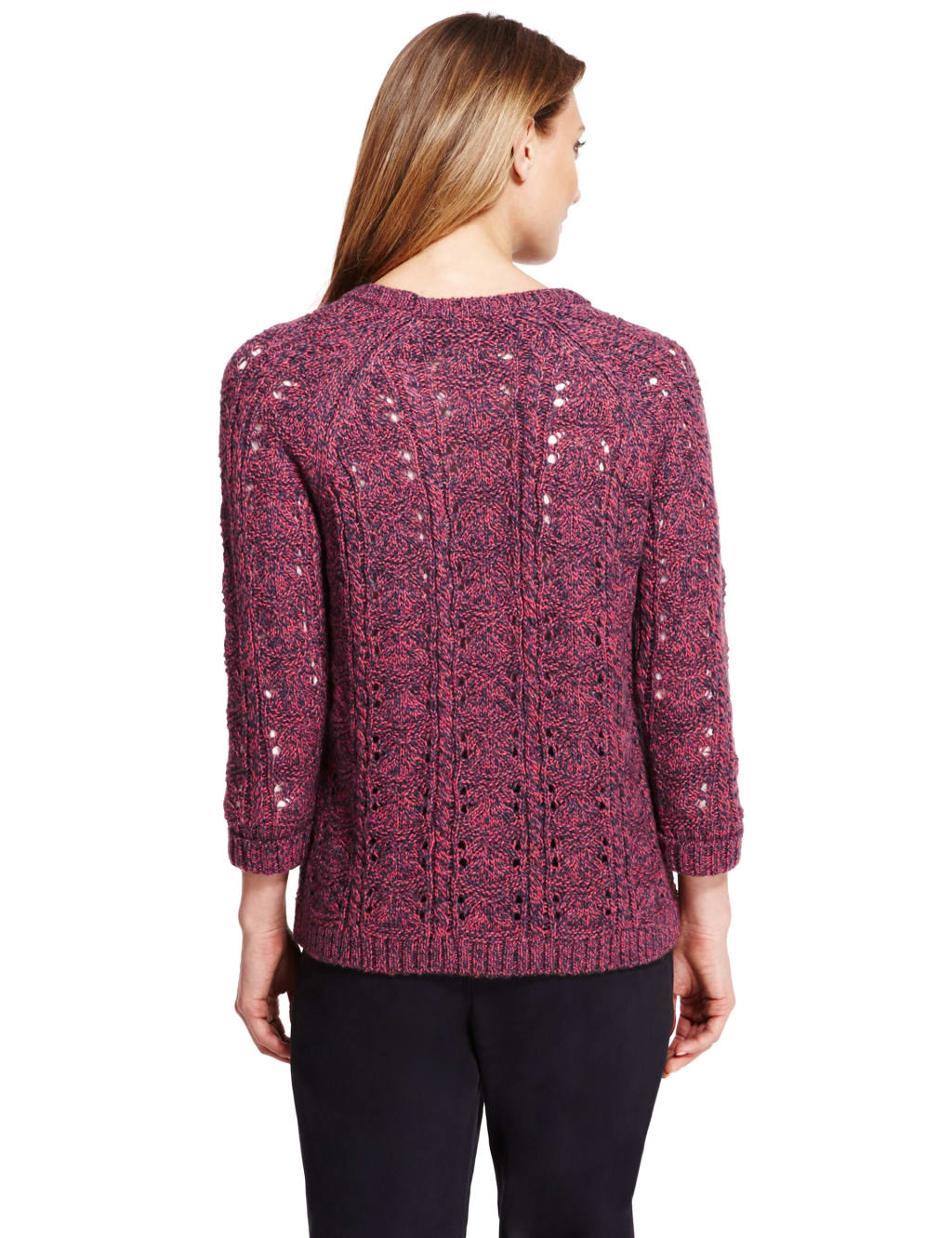 Criss Cross & Open Knit Jumper with Wool 6 of 6